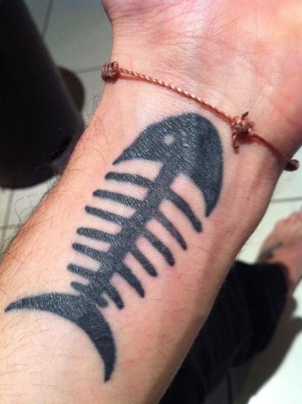 Fish Skull Tattoo On Wrist