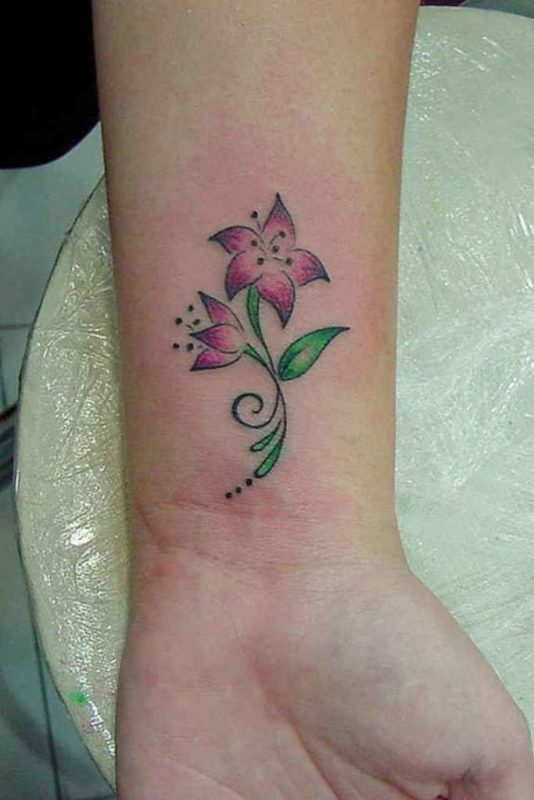 Glorious Wrist Flower Tattoo