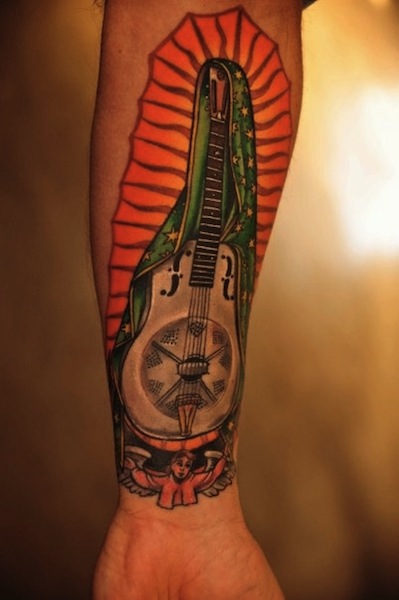 Guitar Tattoo On Wrist