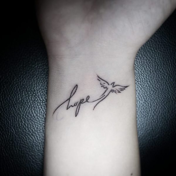 Hope And Flying Dove Tattoo