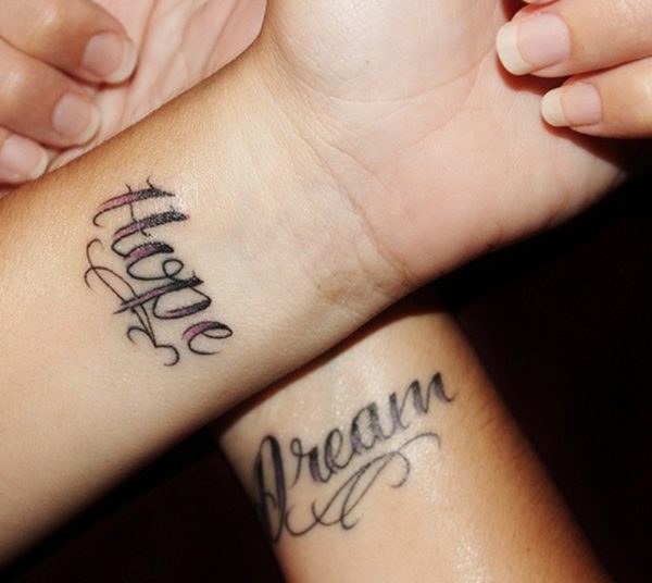 Hope Dream Tattoo On Wrist