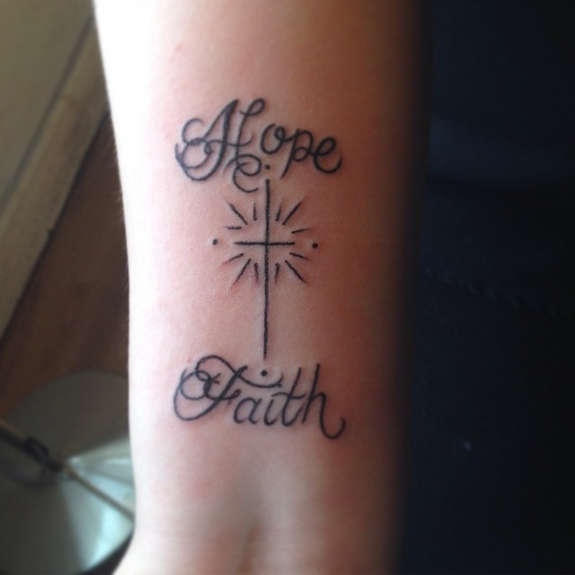 Hope Faith Wrist Tattoo