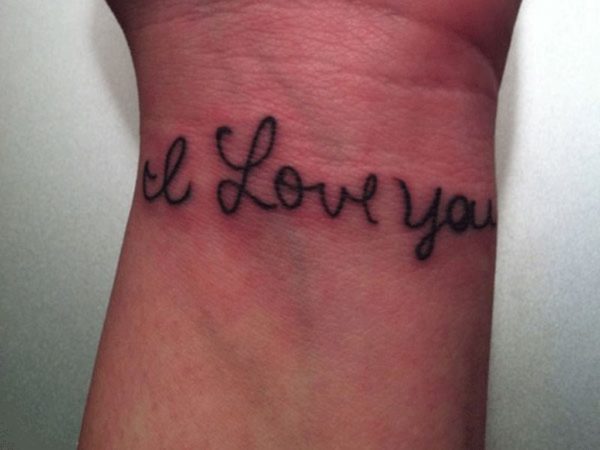I Love You Tattoo On Wrist