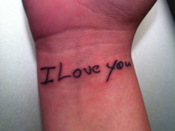 I Love You Wrist Tattoo Design
