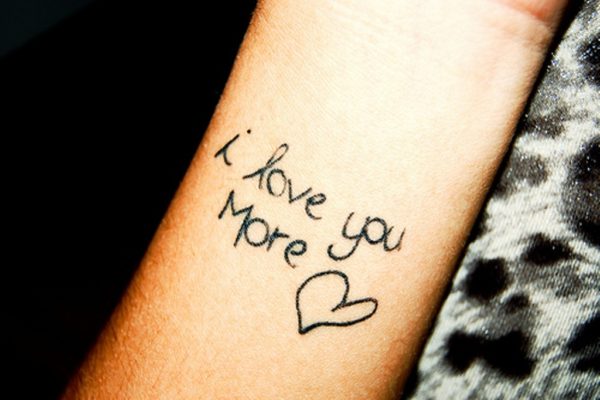 I love You More Wrist Tattoo