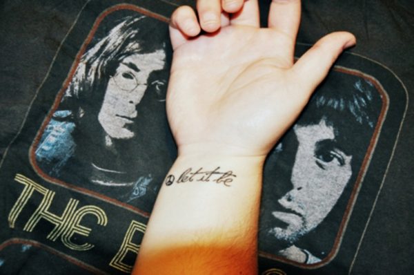 Impressive Let It Be Tattoo On Wrist