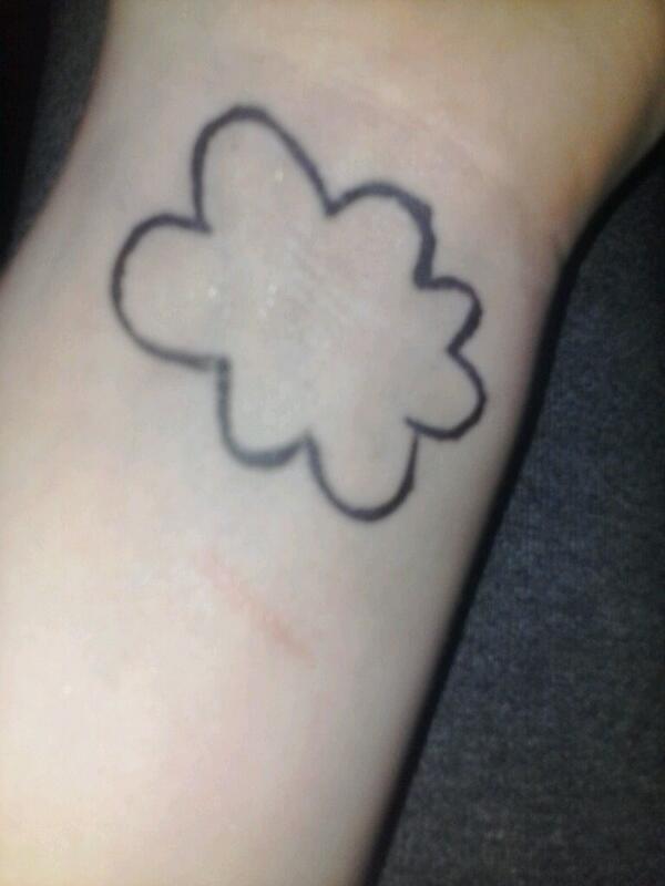 Large Cloud Tattoo On Wrist