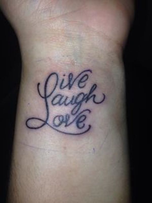 Live Laugh Tattoo On Wrist