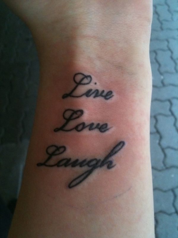 Live Laugh Wrist Tattoo