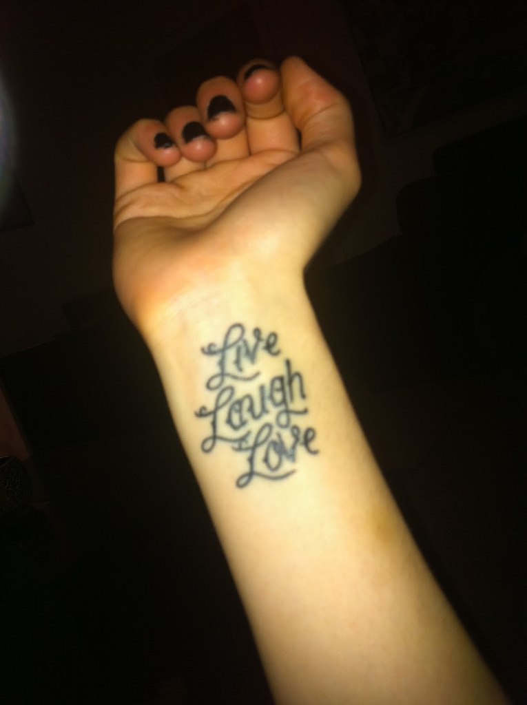 Live Love Laugh Tattoo Design On Wrist.