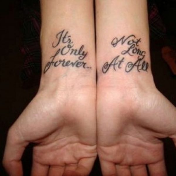 Love Quote Wrist Tattoo