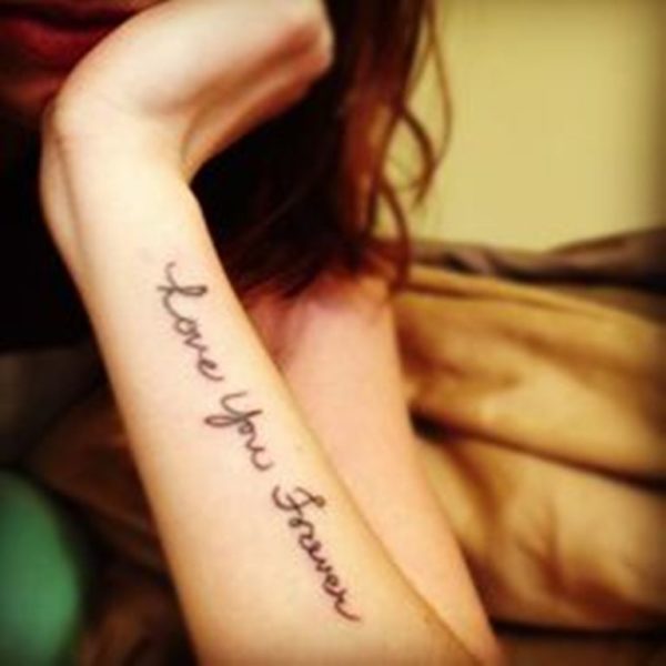 Love You Forever Tattoo On Wrist