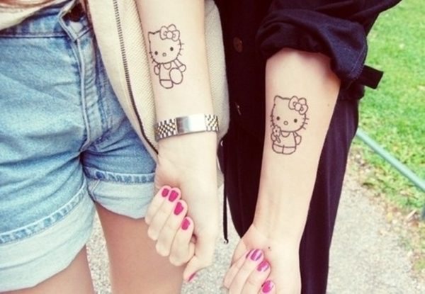 Lovely Kitty Tattoo On Wrist