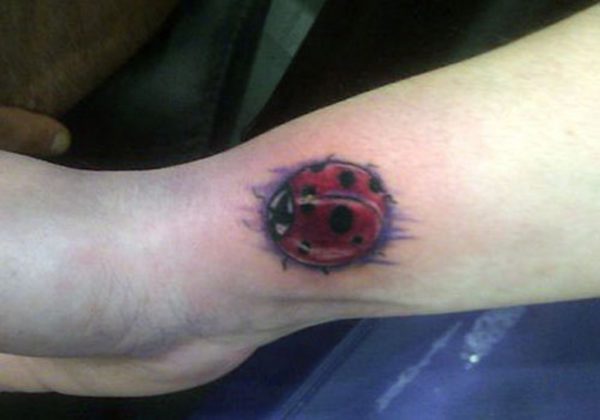 Lovely Ladybug Wrist Tattoo