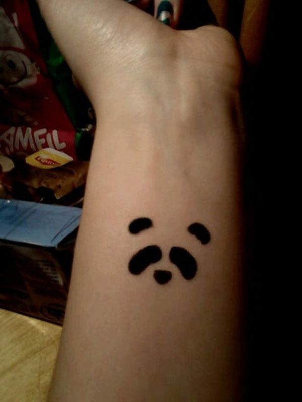 Lovely Panda Tattoo On Wrist