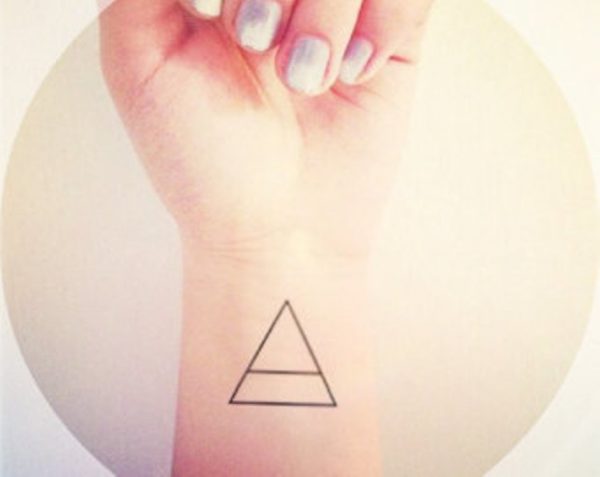 Lovely Triangle Tattoo On Wrist