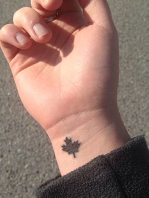 Mapple Leaf Wrist Tattoo