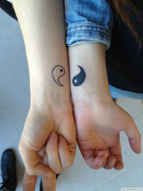Matching Yin Yang Wrist Tattoo
