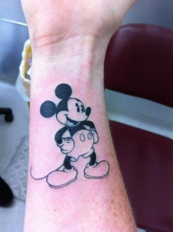 Mickey Mouse Tattoo On Wrist