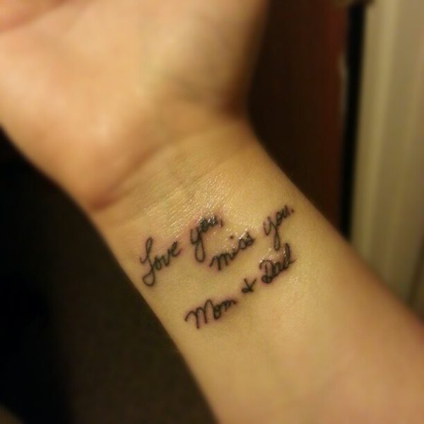 Mom And Dad Quote On Wrist