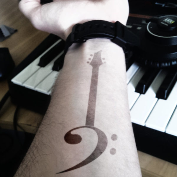 Musical Wrist Guitar Tattoo