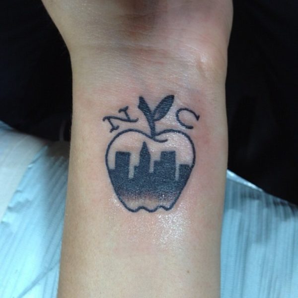 Network City Apple Wrist Tattoo