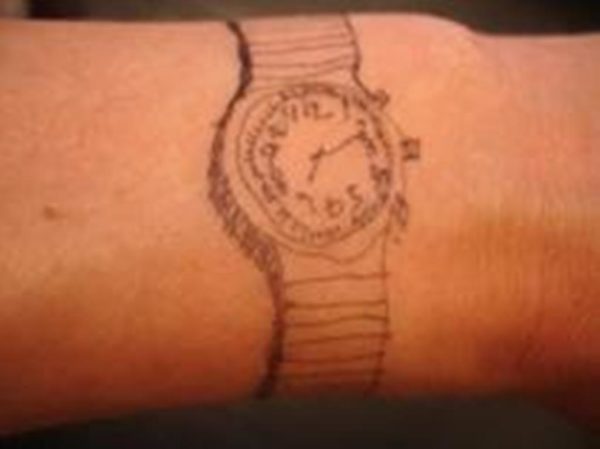Nice Clock Tattoo On Wrist