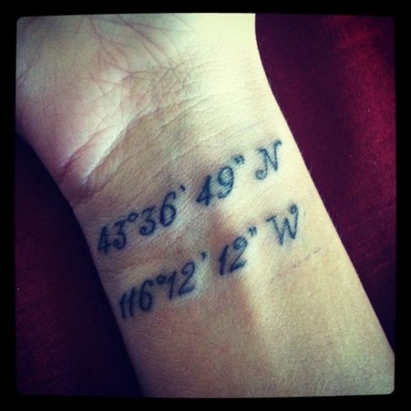 Nice Coordinates Tattoo