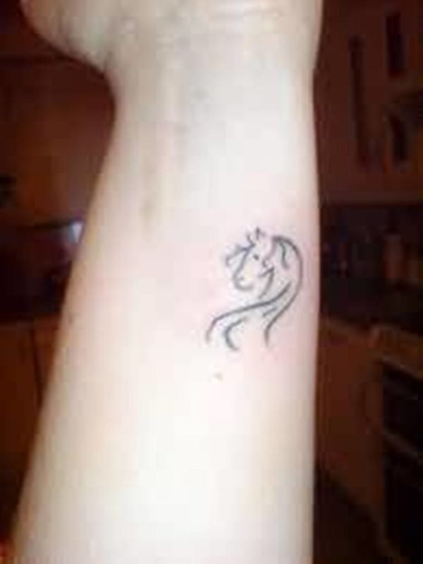 Nice Horse Head Tattoo On Wrist-ht108