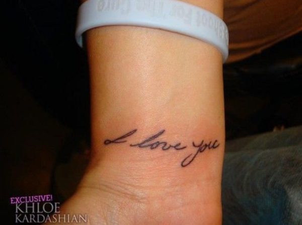 Nice Love You Tattoo On Wrist