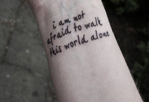Not Afraid Quote Tattoo On Wrist
