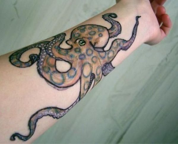 Octopus Wrist Tattoo Design