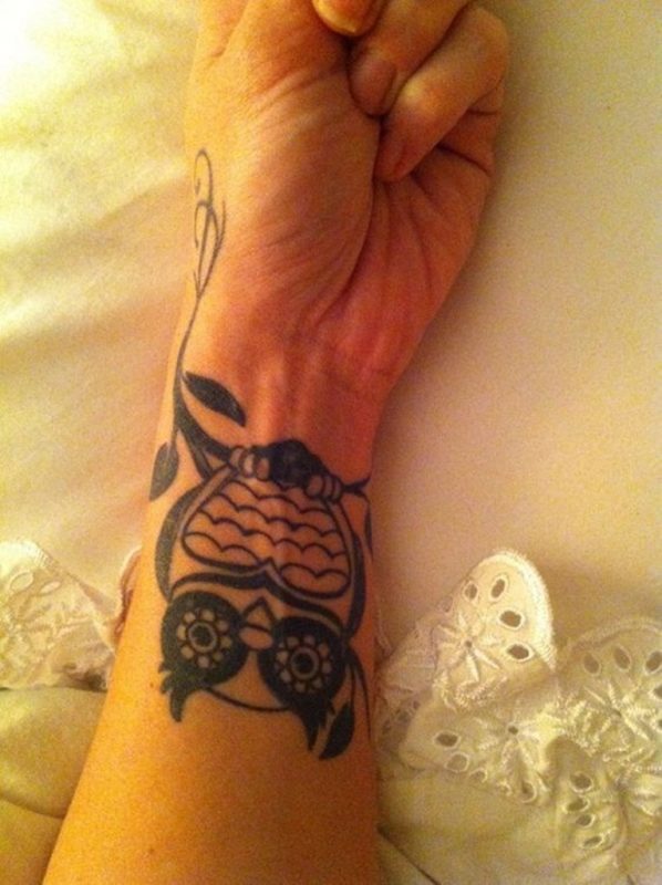 Outline Owl Tattoo