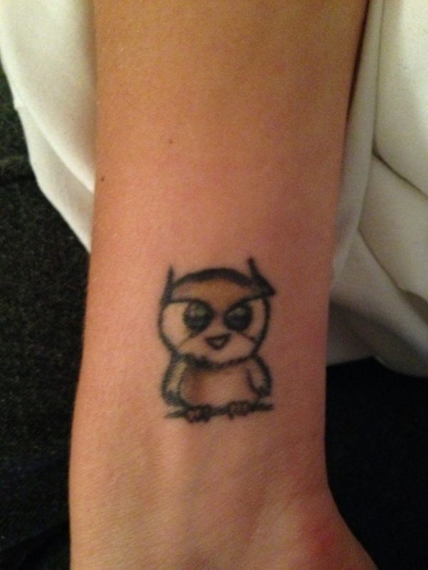 Owl Tattoo Design On Wrist