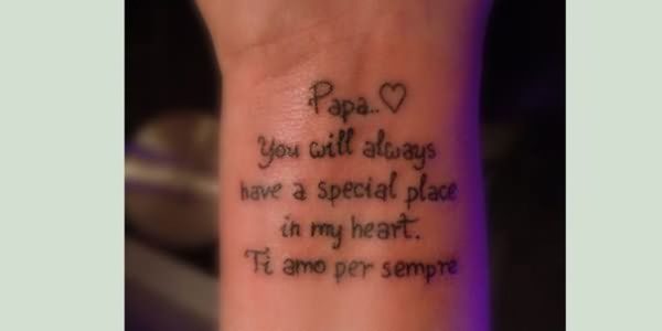 Papa Quote Tattoo On Wrist