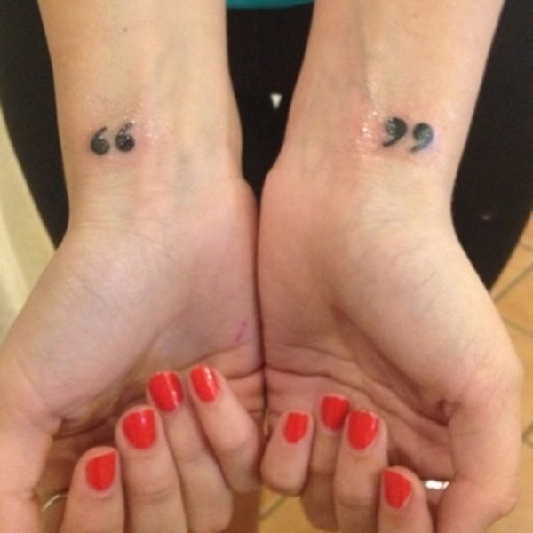 Quotation Mark Tattoo On Girl Wrist