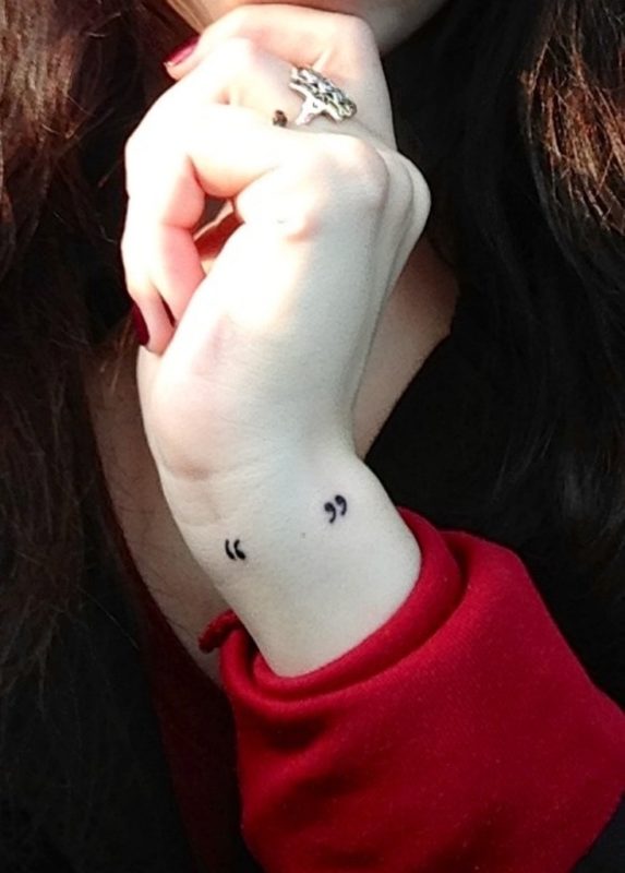 Quotation Mark Tattoo On Wrist