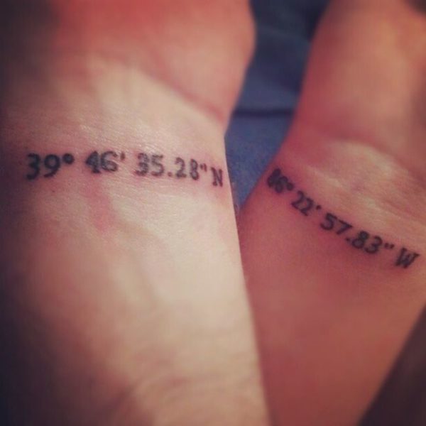 Simple Coordinates Tattoo