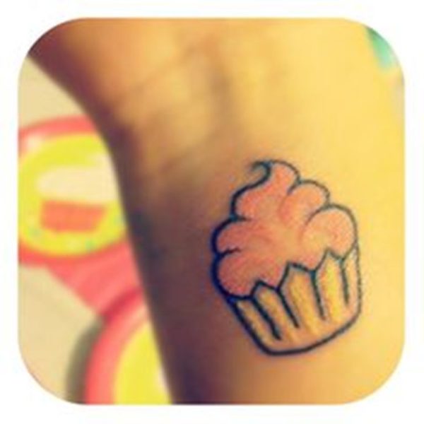 Simple Cupcake Tattoo On Wrist