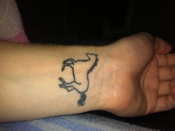 Simple Horse Tattoo On Wrist-ht111