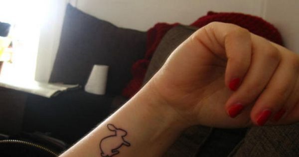 Simple Rabbit Tattoo On Wrist