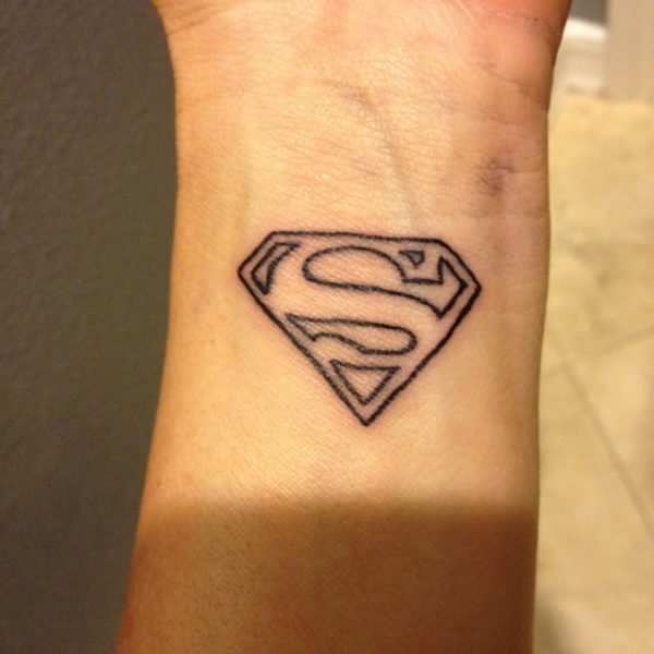 Simple Superman Logo Tattoo