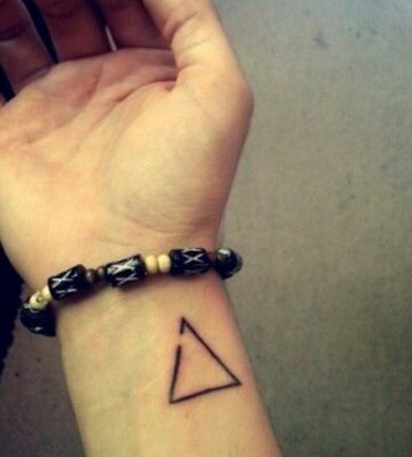 Simple Triangle Wrist Tattoo 