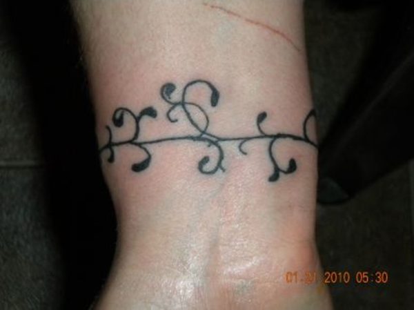 Simple Vine Tattoo On Wrist