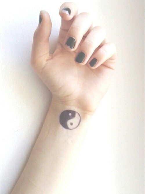 Simple Yin Yang Tattoo On Wrist