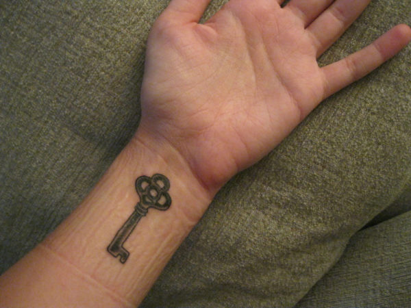 Simple key Tattoo On The Wrist