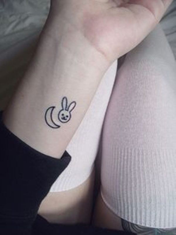 Small Bunny Tattoo On Wrist