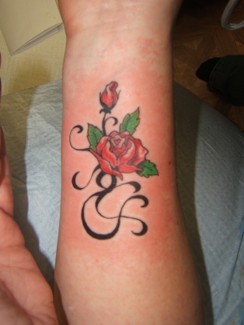 Small Designer Rose Tattoo On Wrist