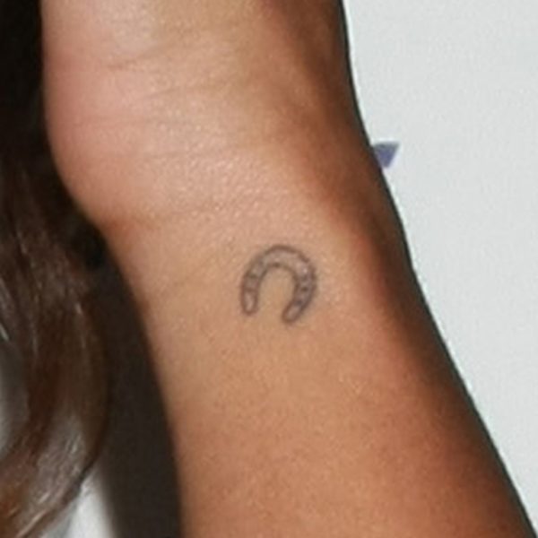 Small Horse Shoe Tattoo On Wrist-ht112