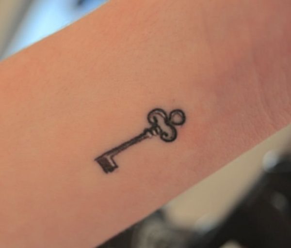 Small Key Tattoo On Wrist